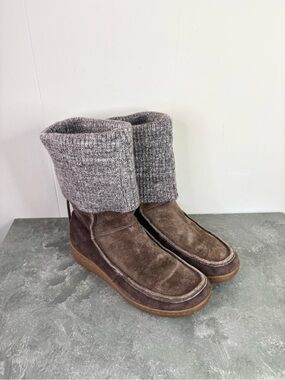 The North Face Alana suede sweater fold-over boots brown size 8.5